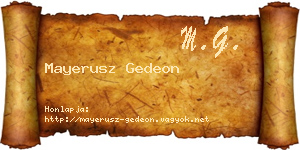 Mayerusz Gedeon névjegykártya
